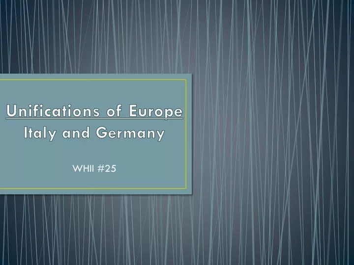 unifications of europe italy and germany