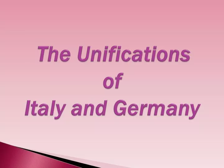 the unifications of italy and germany