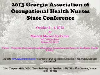 2013 Georgia Association of Occupational Health Nurses State Conference