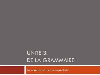 unit 3 de la grammaire