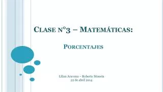 Clase n°3 – Matemáticas: Porcentajes