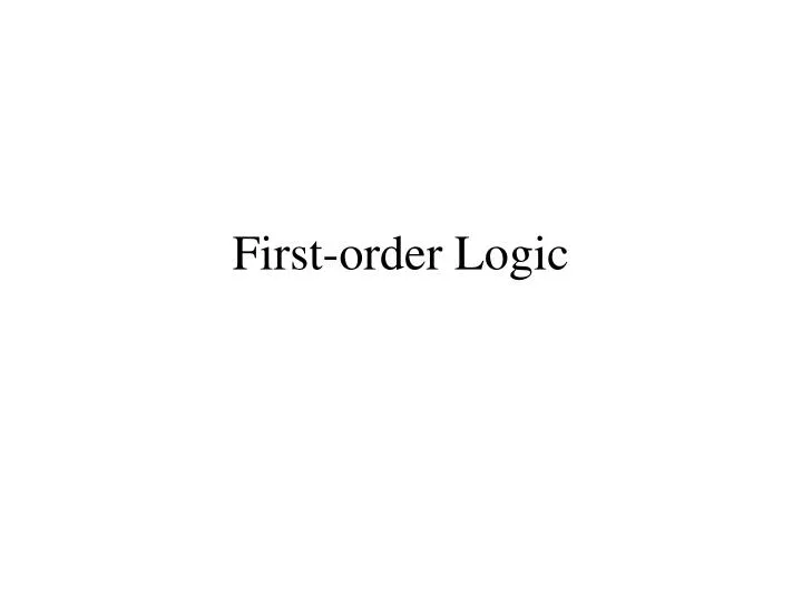 first order logic