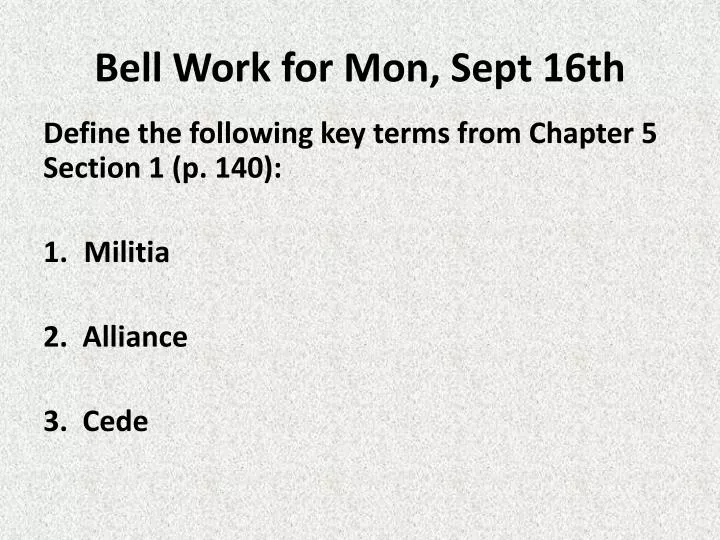 bell work for mon sept 16th