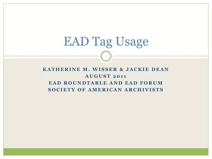 ead tag usage