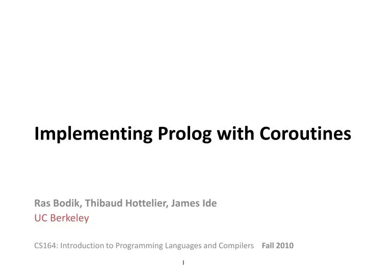 implementing prolog with coroutines