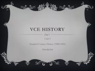 VCE History