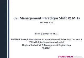 02. Management Paradigm Shift &amp; MITs