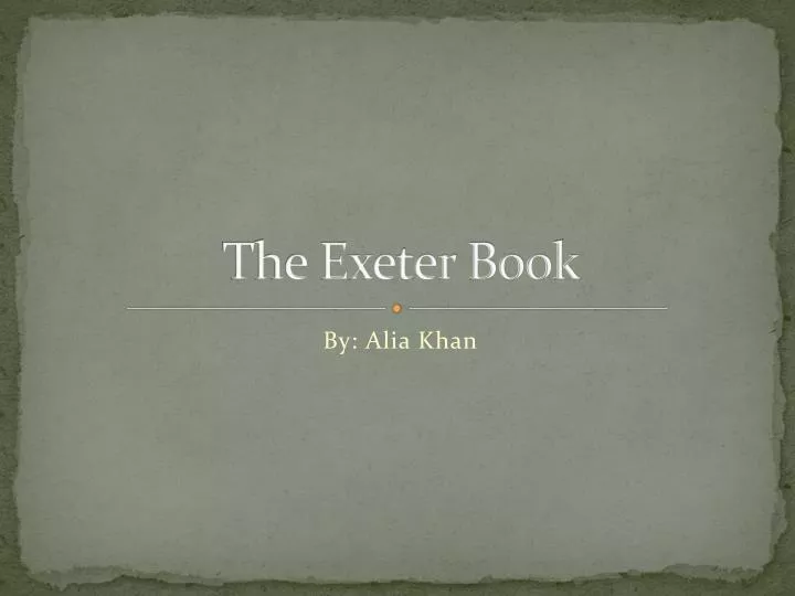 the exeter book