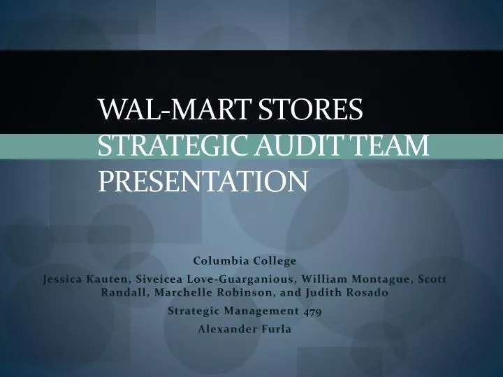 wal mart stores strategic audit team presentation