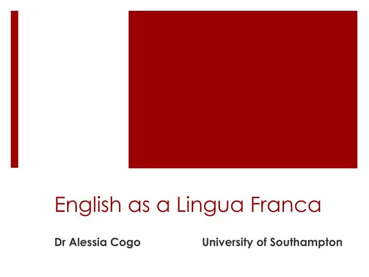 english as a lingua franca