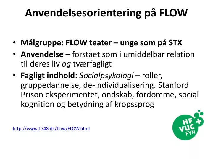 anvendelsesorientering p flow