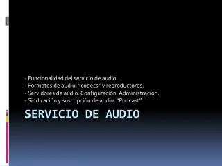 servicio de audio