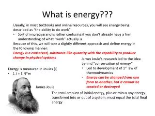 What is energy???