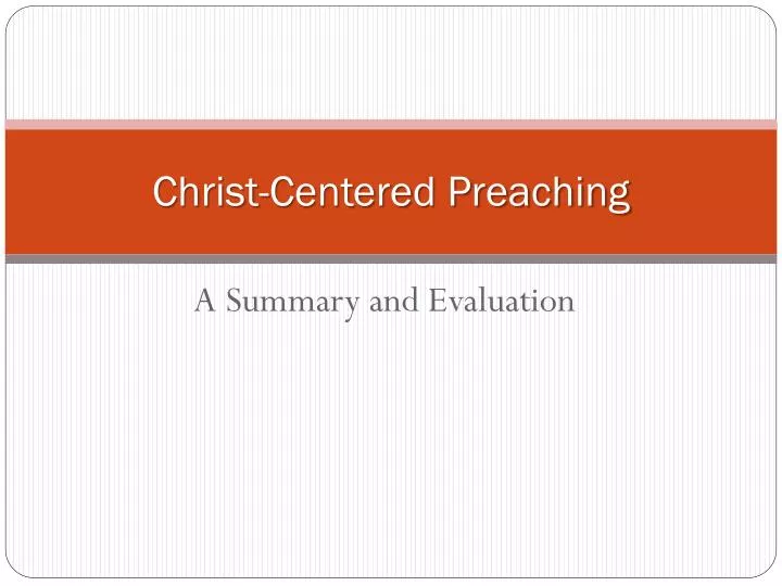 christ centered preaching