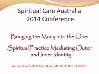 Spiritual Care Australia 2014 Conference
