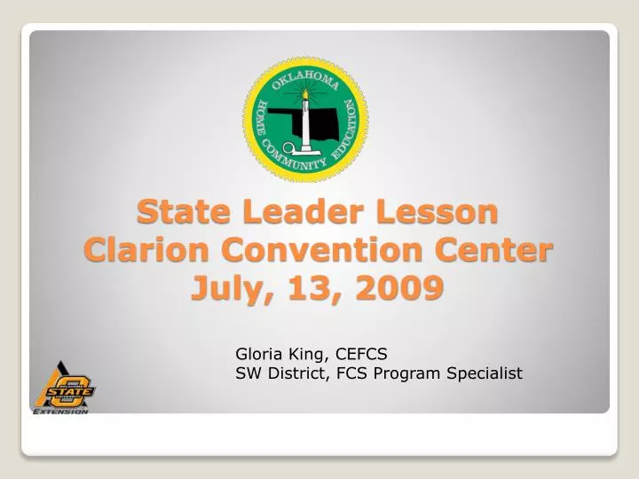 state leader lesson clarion convention center july 13 2009