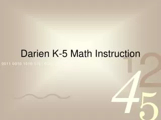 Darien K-5 Math Instruction