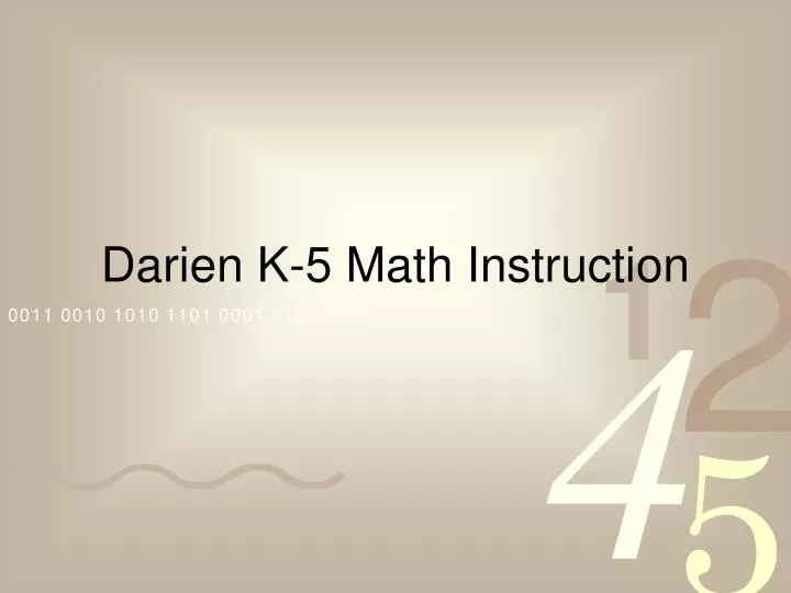 darien k 5 math instruction