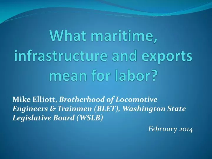 what maritime infrastructure and exports mean for labor