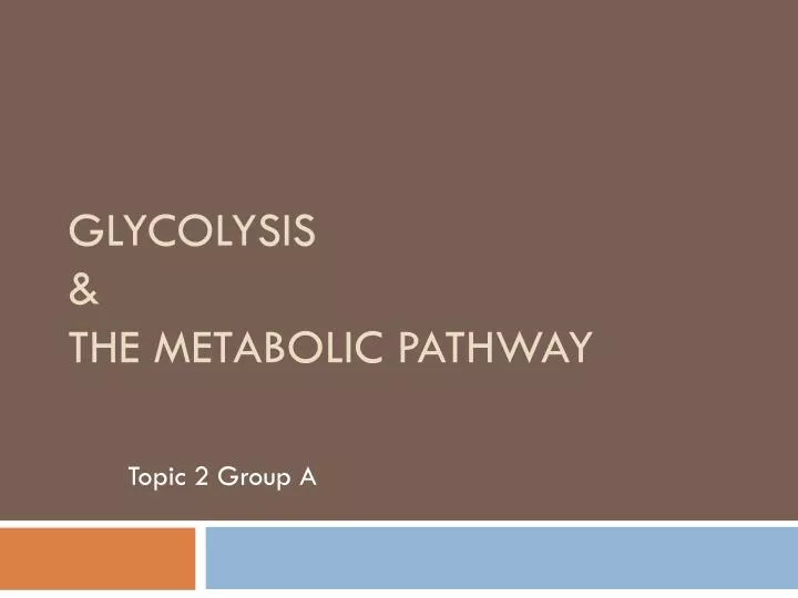 glycolysis the metabolic pathway