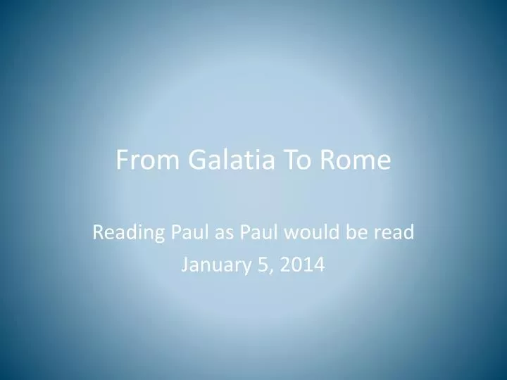 from galatia to rome
