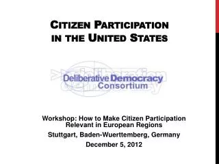 Citizen Participation in the United States