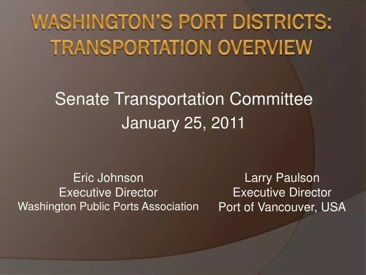 senate transportation committee january 25 2011