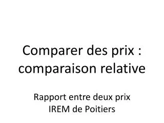 comparer des prix comparaison relative