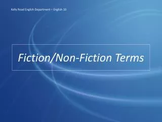 Fiction/Non-Fiction Terms