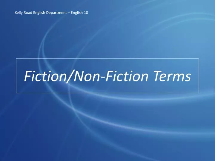 fiction non fiction terms