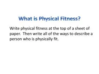 what is physical fitness