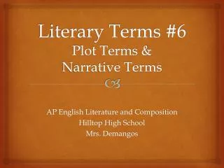 Literary Terms #6 Plot Terms &amp; Narrative Terms