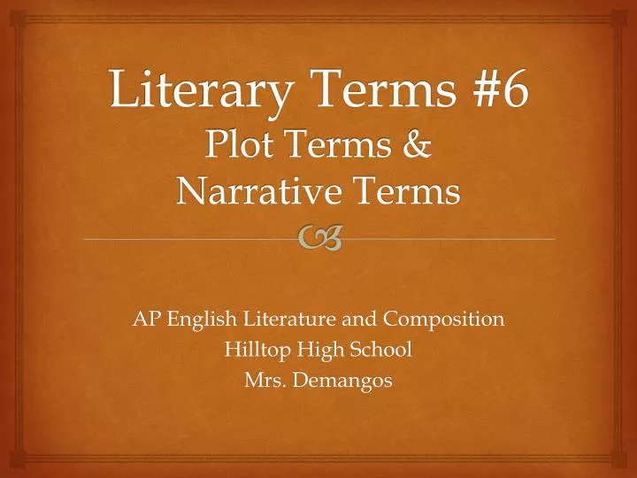literary terms 6 plot terms narrative terms