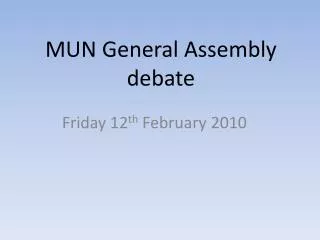 MUN General Assembly debate