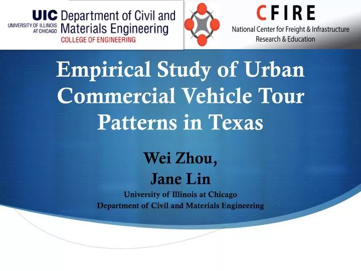 empirical study of urban commercial vehicle tour patterns in texas