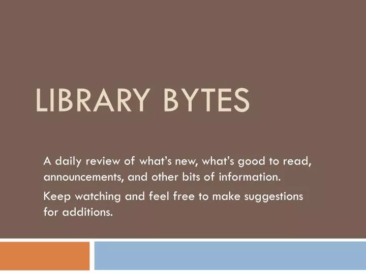 library bytes