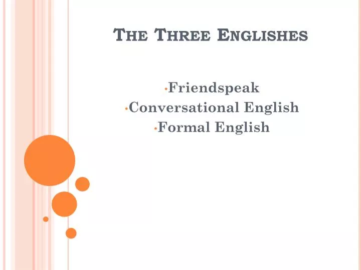 the three englishes