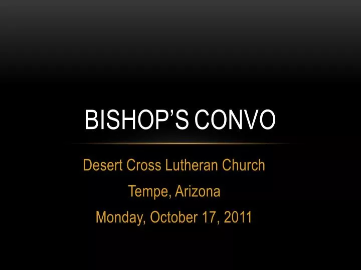 bishop s convo