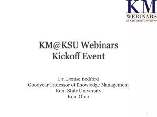 KM@KSU Webinars Kickoff Event
