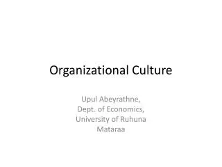 Organizational Culture