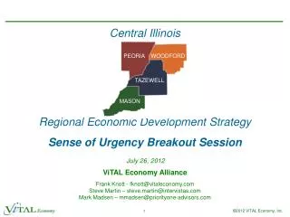 Central Illinois Regional Economic Development Strategy Sense of Urgency Breakout Session