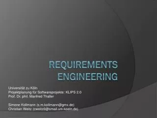 requirements engineering