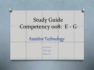 Study Guide Competency 008: E - G