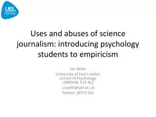 Uses and abuses of science journalism: introducing psychology students to empiricism