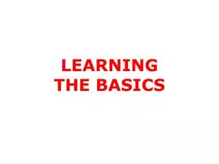 LEARNING THE BASICS