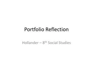 Portfolio Reflection