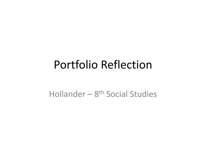 portfolio reflection