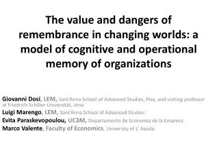 Organizational Memory