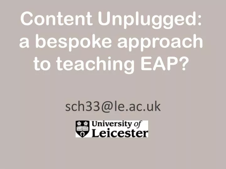 content unplugged a bespoke approach to teaching eap