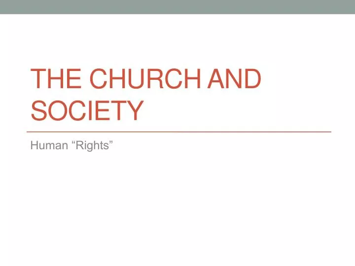 the church and society